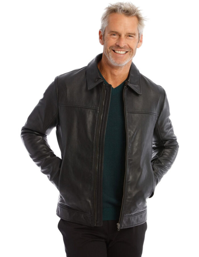 classic aviator leather jacket